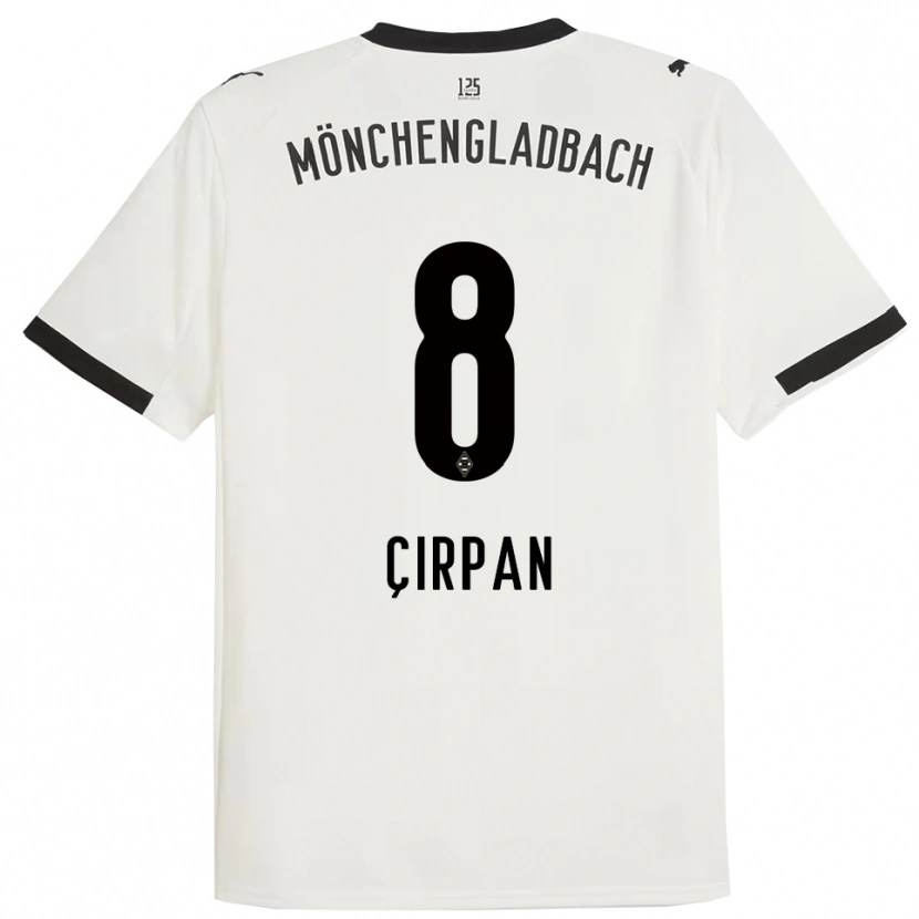 Danxen Niño Camiseta Kemal Çırpan #8 Blanco Negro 1ª Equipación 2025/26 La Camisa