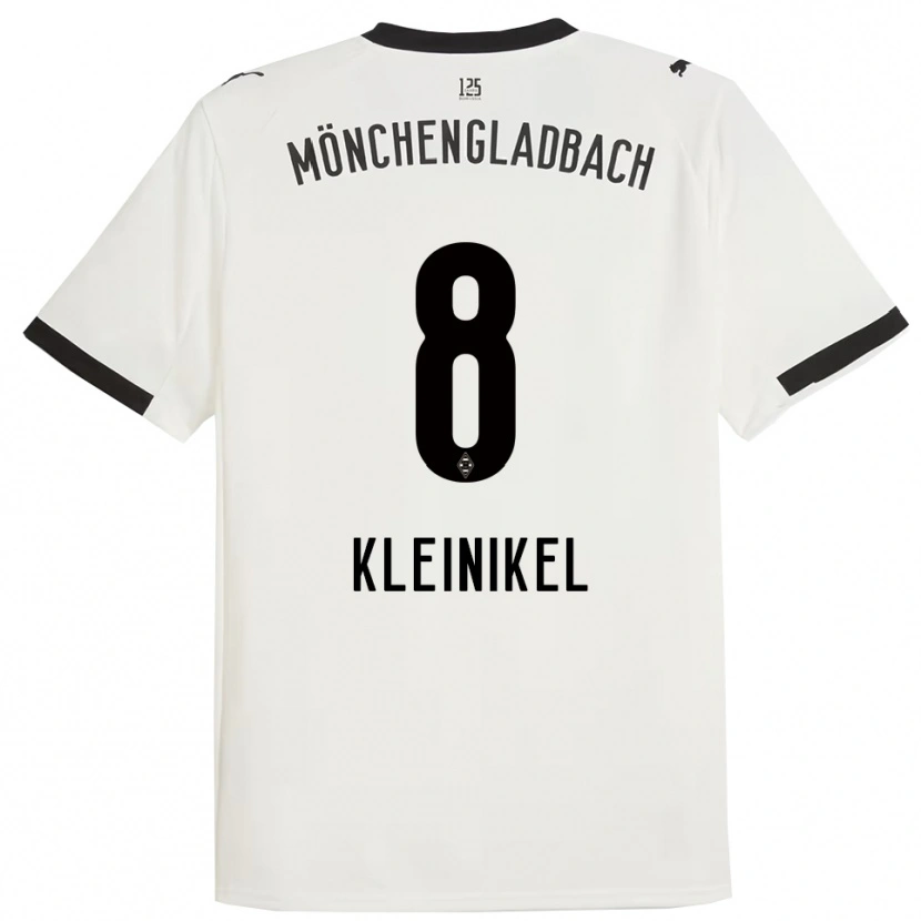 Danxen Niño Camiseta Nadja Kleinikel #8 Blanco Negro 1ª Equipación 2025/26 La Camisa