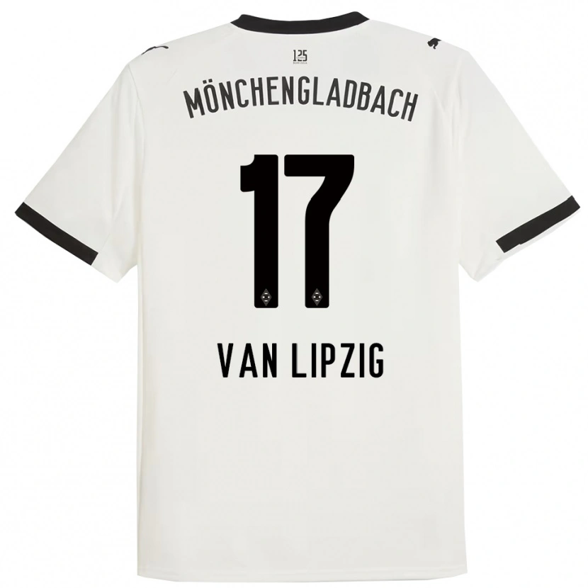 Danxen Niño Camiseta Mika Van Lipzig #17 Blanco Negro 1ª Equipación 2025/26 La Camisa