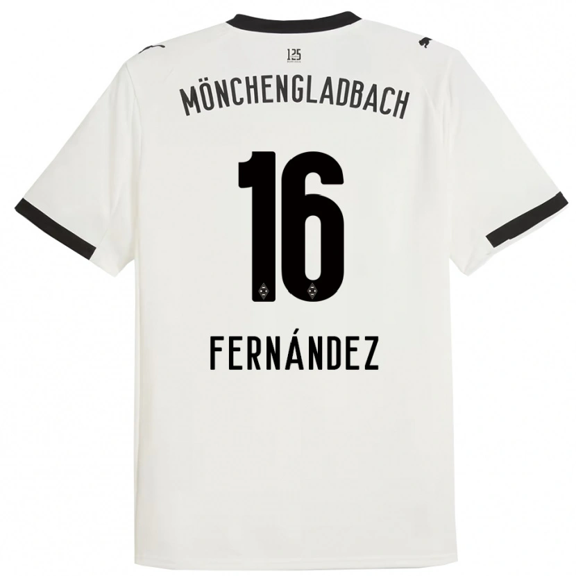 Danxen Niño Camiseta Oriol Fernandez Berenguer #16 Blanco Negro 1ª Equipación 2025/26 La Camisa