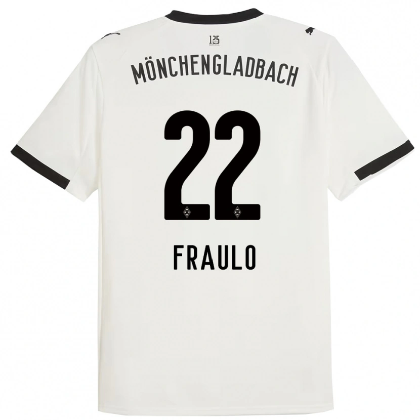 Danxen Niño Camiseta Oscar Fraulo #22 Blanco Negro 1ª Equipación 2025/26 La Camisa