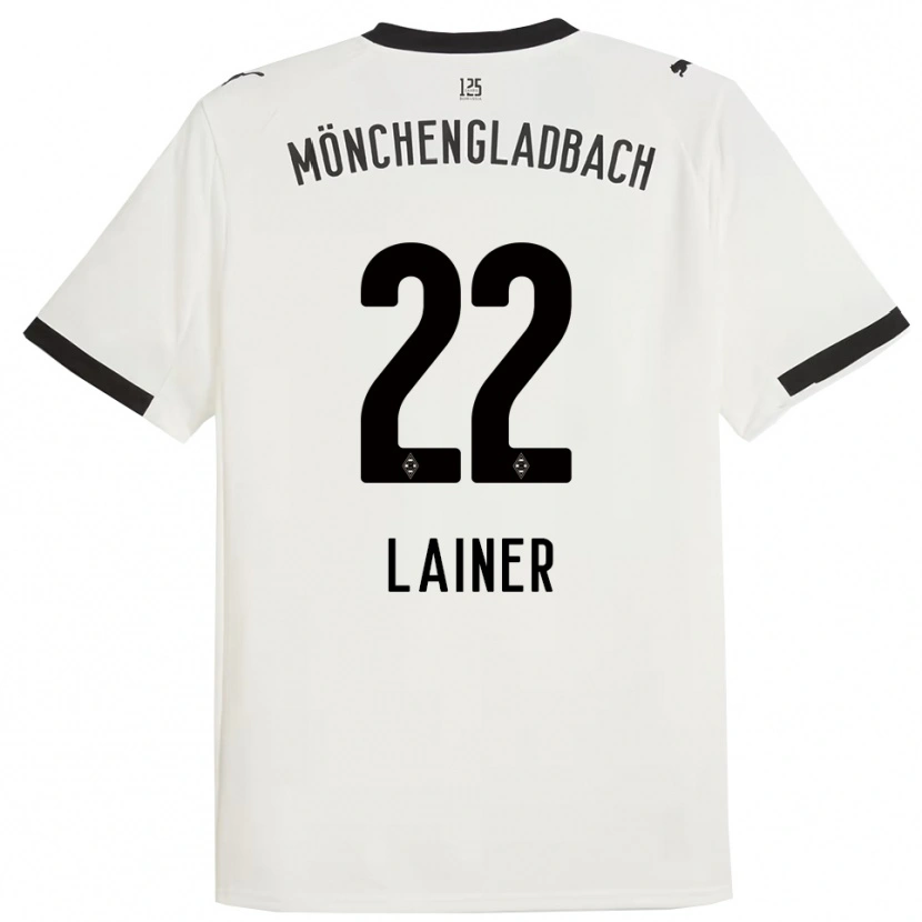Danxen Niño Camiseta Stefan Lainer #22 Blanco Negro 1ª Equipación 2025/26 La Camisa