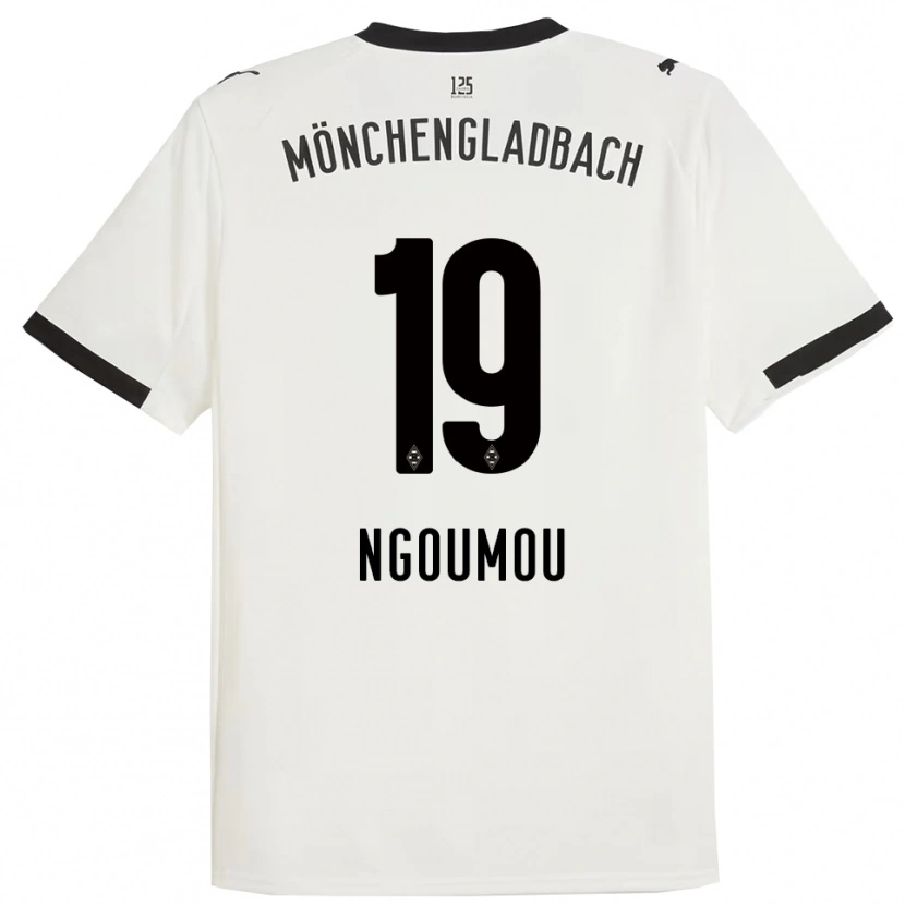 Danxen Niño Camiseta Nathan Ngoumou #19 Blanco Negro 1ª Equipación 2025/26 La Camisa