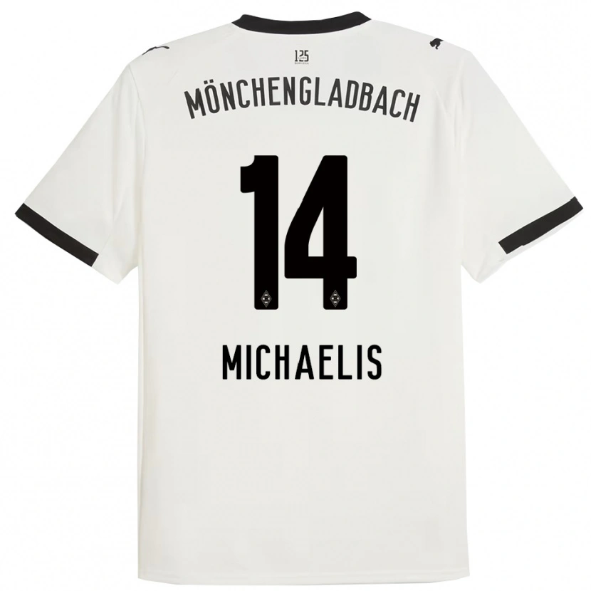 Danxen Niño Camiseta Yannick Michaelis #14 Blanco Negro 1ª Equipación 2025/26 La Camisa