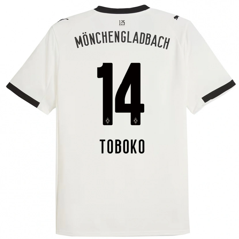 Danxen Niño Camiseta Rubén Toboko #14 Blanco Negro 1ª Equipación 2025/26 La Camisa