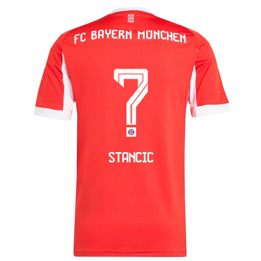 Danxen Niño Camiseta Luca Stancic #0 Rojo Blanco 1ª Equipación 2025/26 La Camisa