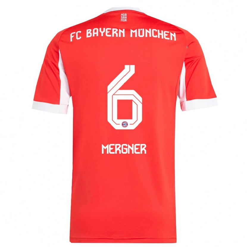 Danxen Niño Camiseta Max Mergner #6 Rojo Blanco 1ª Equipación 2025/26 La Camisa