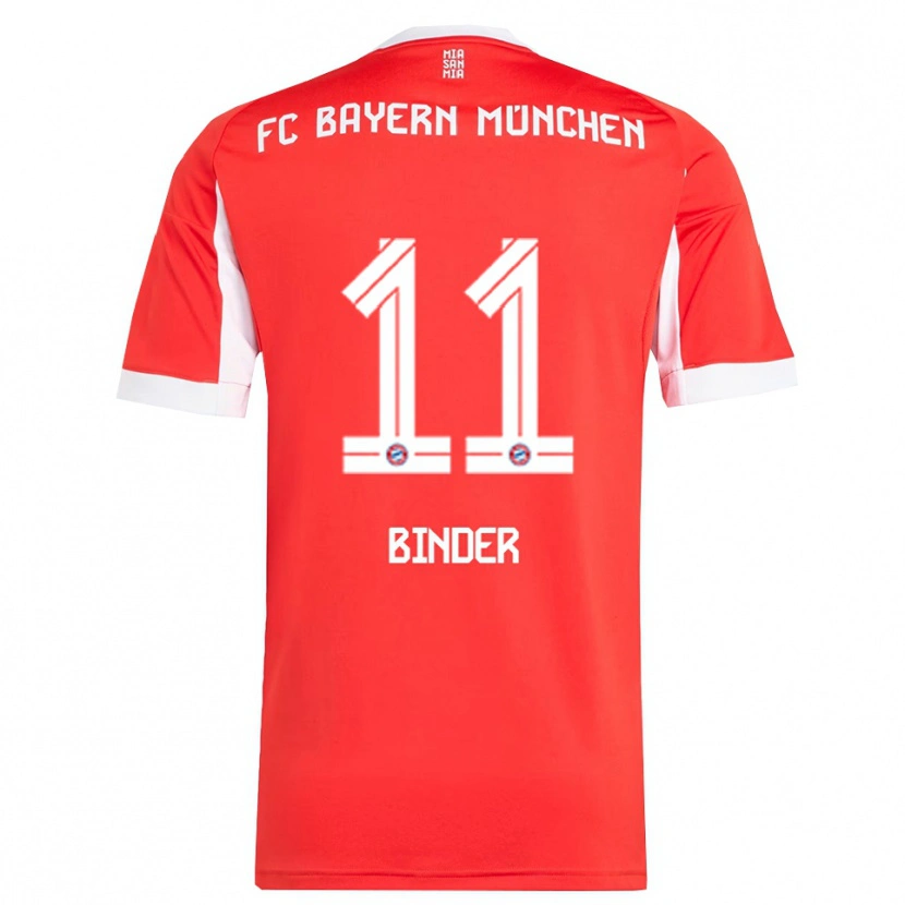Danxen Niño Camiseta Tim Binder #11 Rojo Blanco 1ª Equipación 2025/26 La Camisa