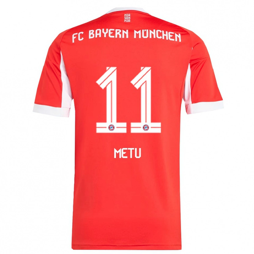 Danxen Niño Camiseta Emilian Metu #11 Rojo Blanco 1ª Equipación 2025/26 La Camisa