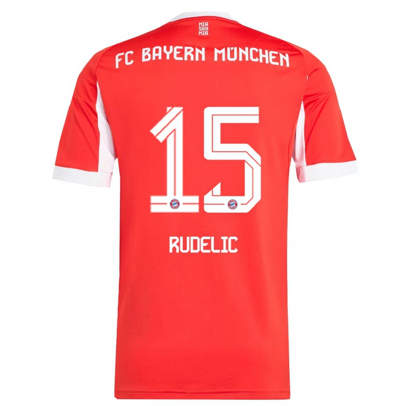Danxen Niño Camiseta Ivana Rudelic #15 Rojo Blanco 1ª Equipación 2025/26 La Camisa
