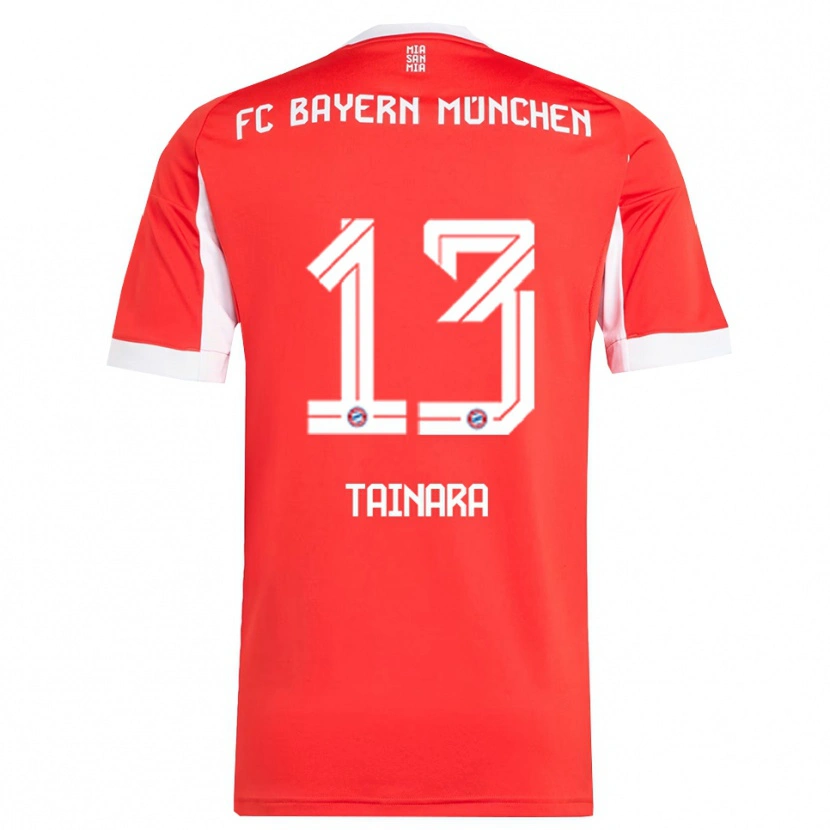 Danxen Niño Camiseta Tainara #13 Rojo Blanco 1ª Equipación 2025/26 La Camisa