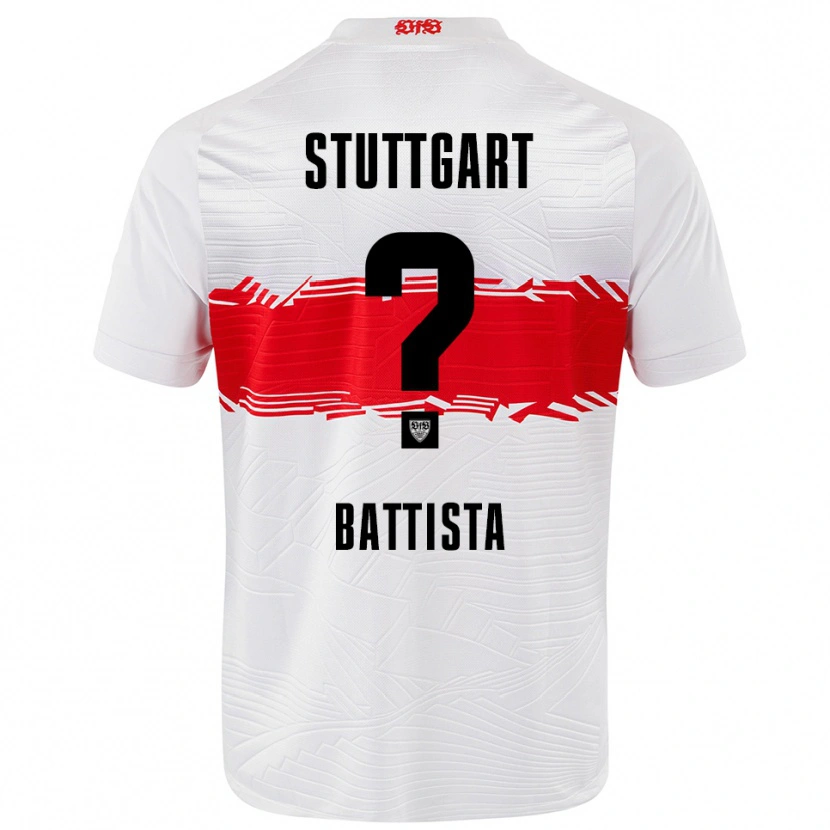 Danxen Niño Camiseta Luca Battista #0 Blanco Rojo 1ª Equipación 2025/26 La Camisa