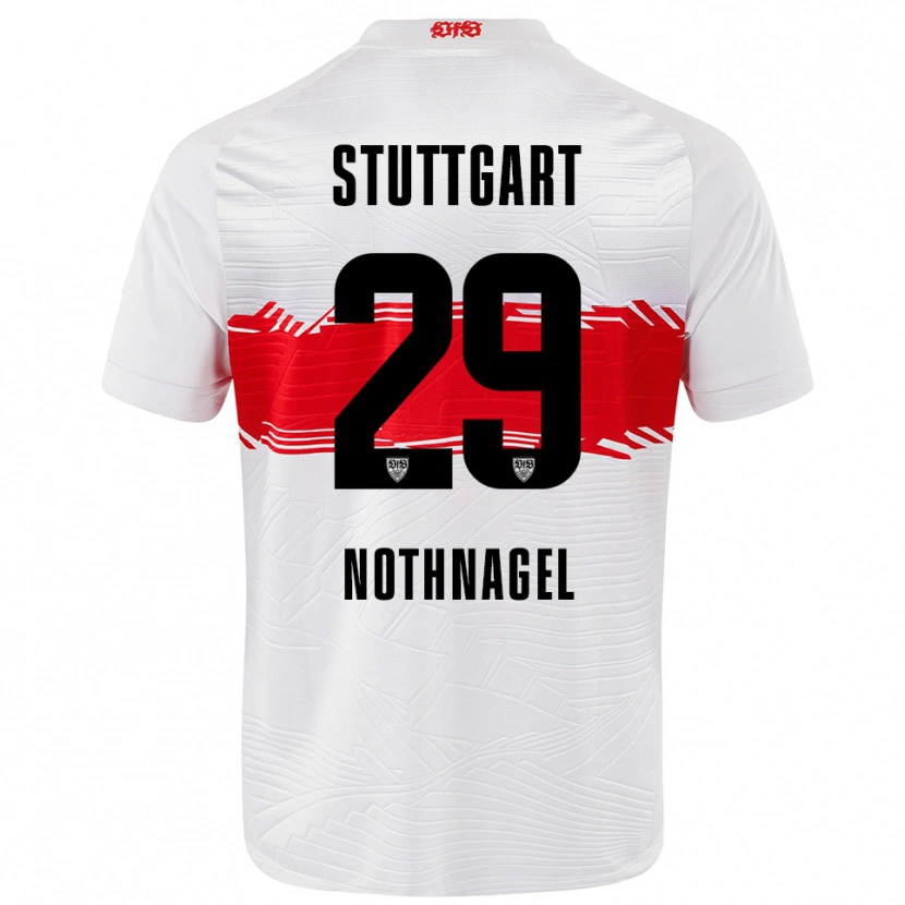 Danxen Niño Camiseta Dominik Nothnagel #29 Blanco Rojo 1ª Equipación 2025/26 La Camisa