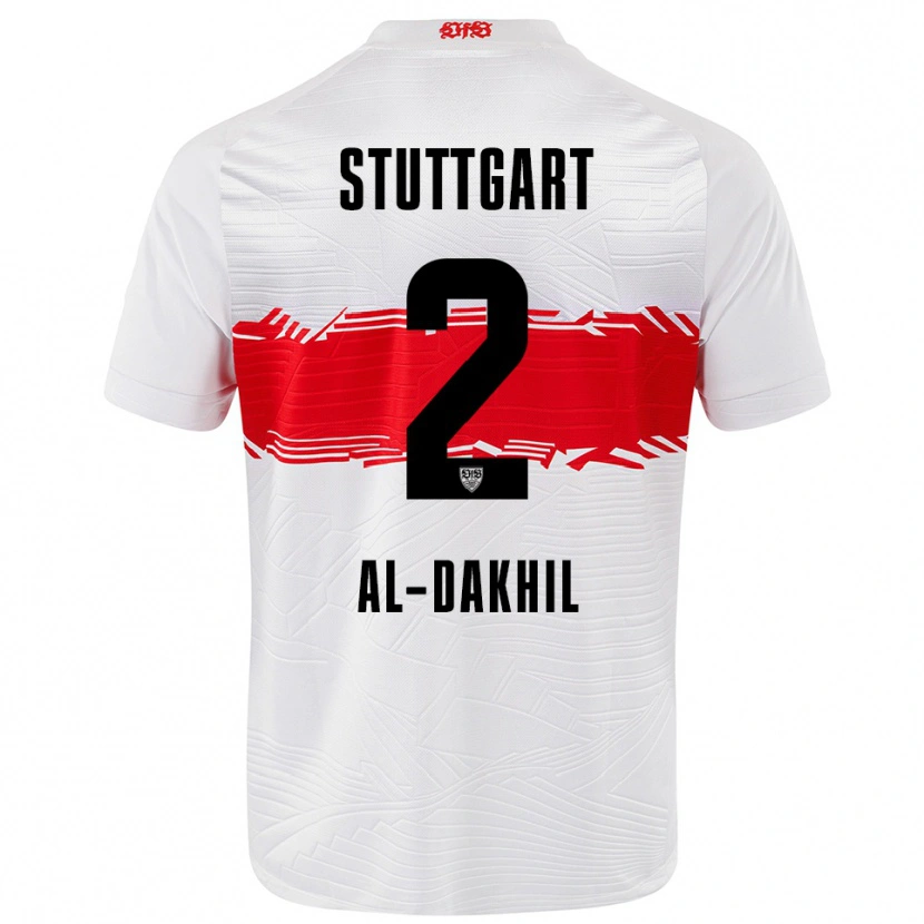 Danxen Niño Camiseta Ameen Al-Dakhil #2 Blanco Rojo 1ª Equipación 2025/26 La Camisa
