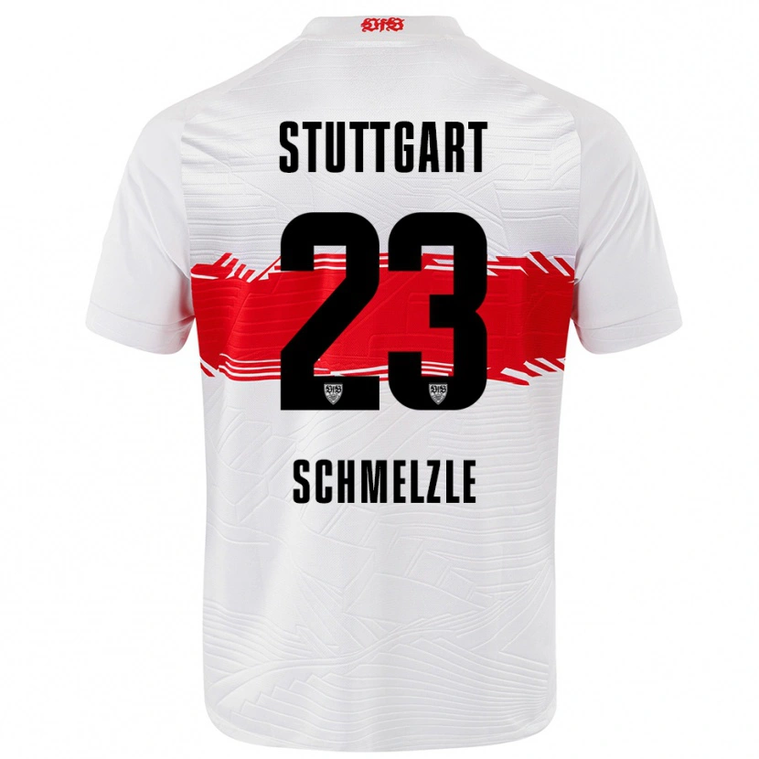 Danxen Niño Camiseta Marlen Schmelzle #23 Blanco Rojo 1ª Equipación 2025/26 La Camisa