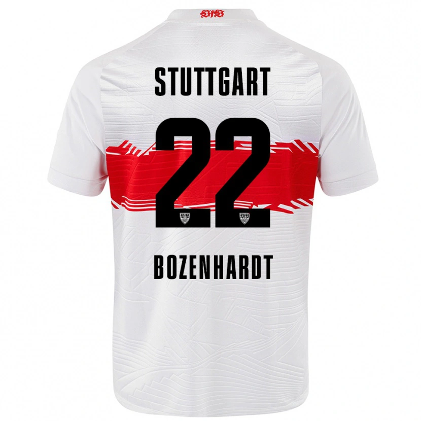 Danxen Niño Camiseta Laura Bozenhardt #22 Blanco Rojo 1ª Equipación 2025/26 La Camisa