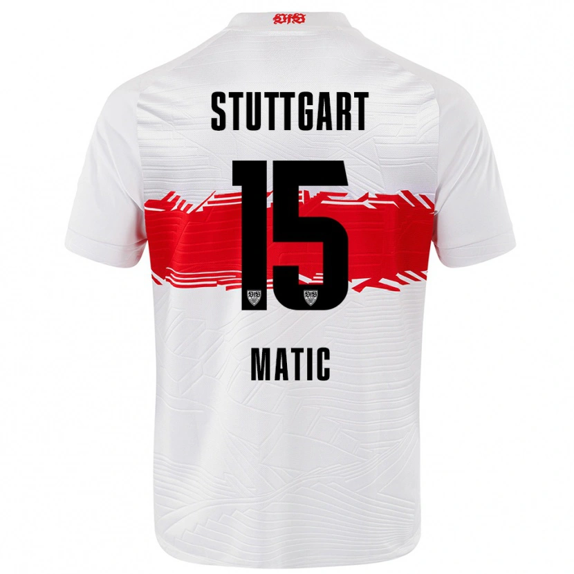 Danxen Niño Camiseta Nikolas Matic #15 Blanco Rojo 1ª Equipación 2025/26 La Camisa