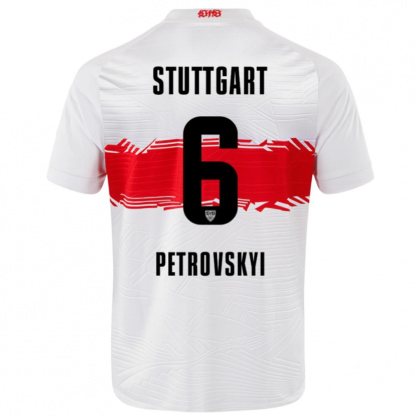 Danxen Niño Camiseta Mykola Petrovskyi #6 Blanco Rojo 1ª Equipación 2025/26 La Camisa