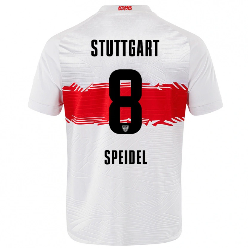 Danxen Niño Camiseta Kian Speidel #8 Blanco Rojo 1ª Equipación 2025/26 La Camisa
