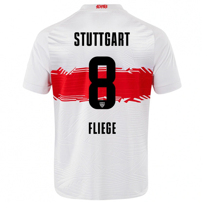 Danxen Niño Camiseta Anna Fliege #8 Blanco Rojo 1ª Equipación 2025/26 La Camisa