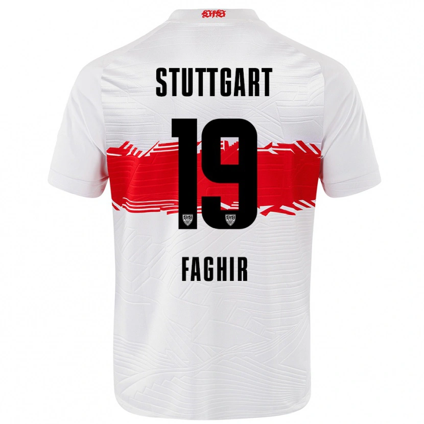 Danxen Niño Camiseta Wahid Faghir #19 Blanco Rojo 1ª Equipación 2025/26 La Camisa