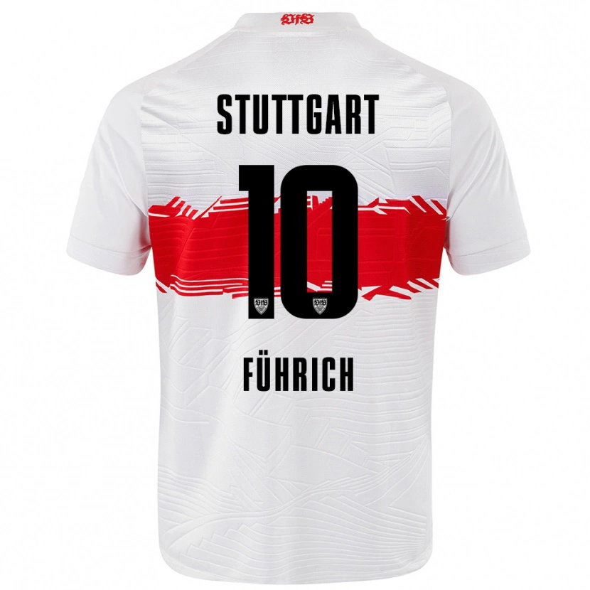 Danxen Niño Camiseta Chris Führich #10 Blanco Rojo 1ª Equipación 2025/26 La Camisa