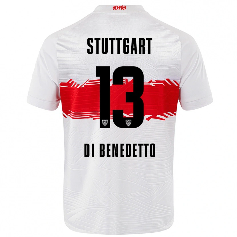 Danxen Niño Camiseta Massimo Di Benedetto #13 Blanco Rojo 1ª Equipación 2025/26 La Camisa
