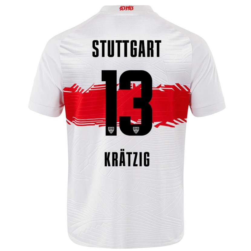 Danxen Niño Camiseta Frans Krätzig #13 Blanco Rojo 1ª Equipación 2025/26 La Camisa
