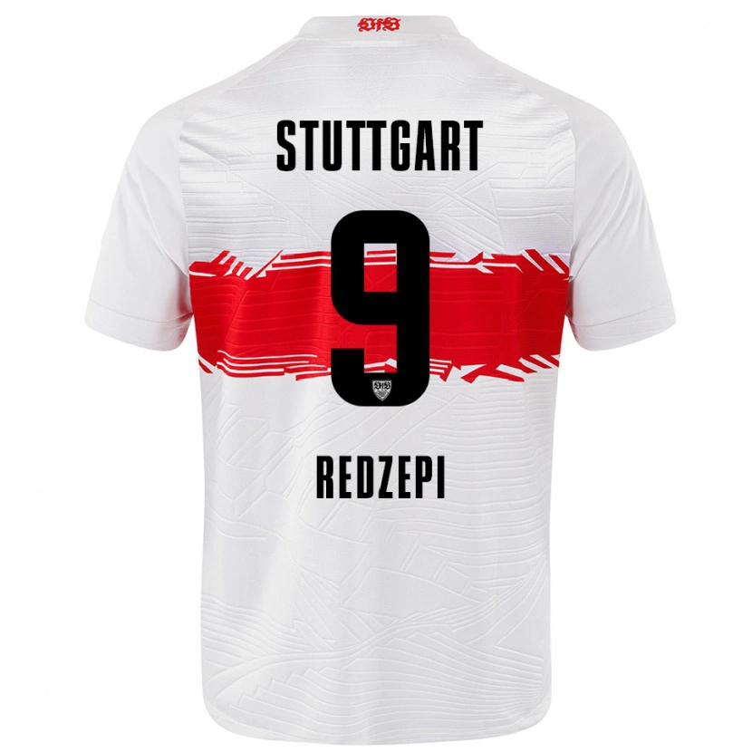 Danxen Niño Camiseta Enis Redzepi #9 Blanco Rojo 1ª Equipación 2025/26 La Camisa