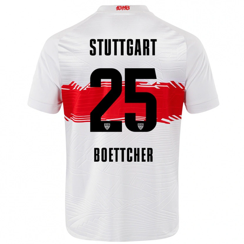 Danxen Niño Camiseta Eve Boettcher #25 Blanco Rojo 1ª Equipación 2025/26 La Camisa