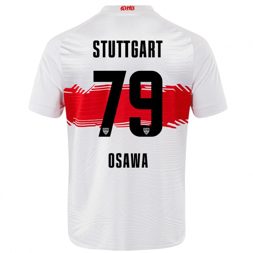 Danxen Niño Camiseta Haruka Ōsawa #79 Blanco Rojo 1ª Equipación 2025/26 La Camisa