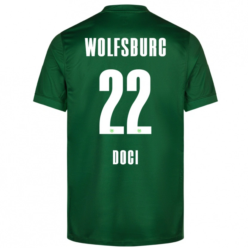Danxen Niño Camiseta Adrian Doci #22 Verde Blanco 1ª Equipación 2025/26 La Camisa