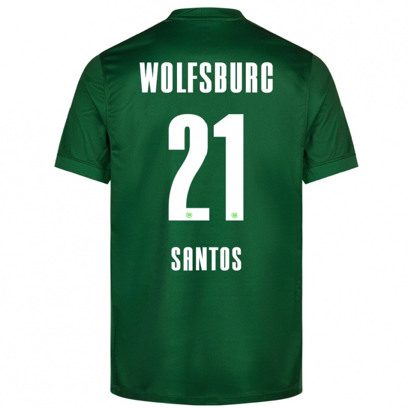 Danxen Niño Camiseta Leonardo Santos #21 Verde Blanco 1ª Equipación 2025/26 La Camisa