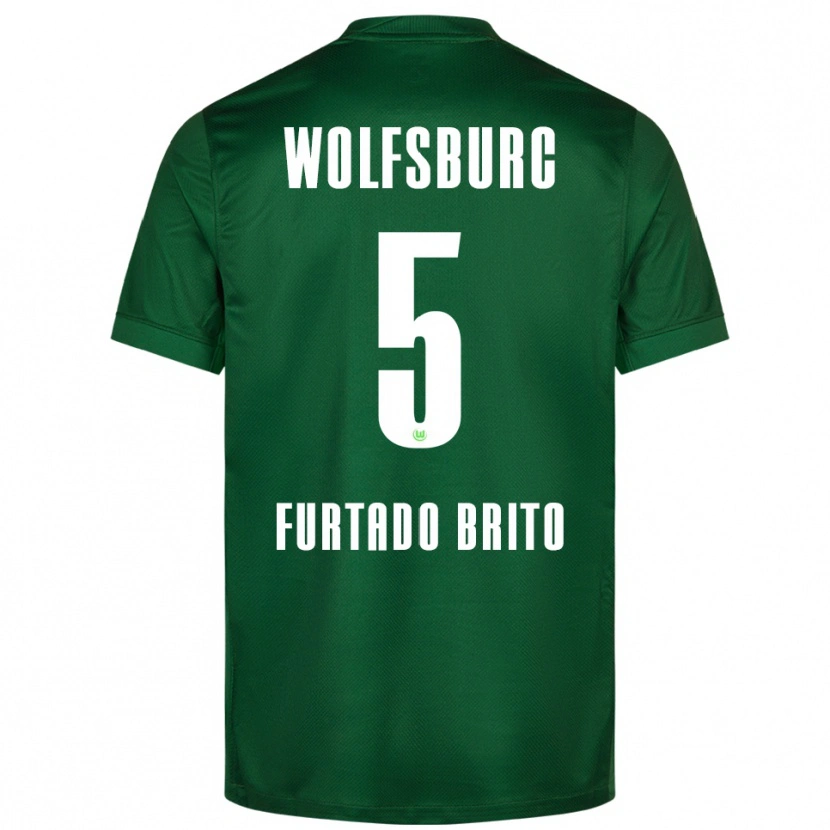 Danxen Niño Camiseta Dinaylo Furtado Brito #5 Verde Blanco 1ª Equipación 2025/26 La Camisa