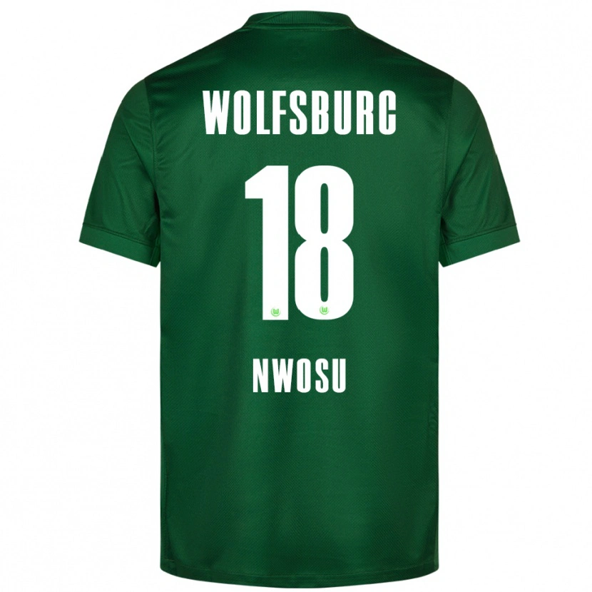 Danxen Niño Camiseta Lewis Nwosu #18 Verde Blanco 1ª Equipación 2025/26 La Camisa