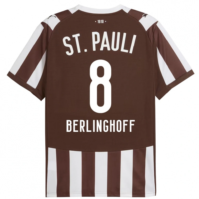 Danxen Niño Camiseta Marlene Berlinghoff #8 Café Blanco 1ª Equipación 2025/26 La Camisa
