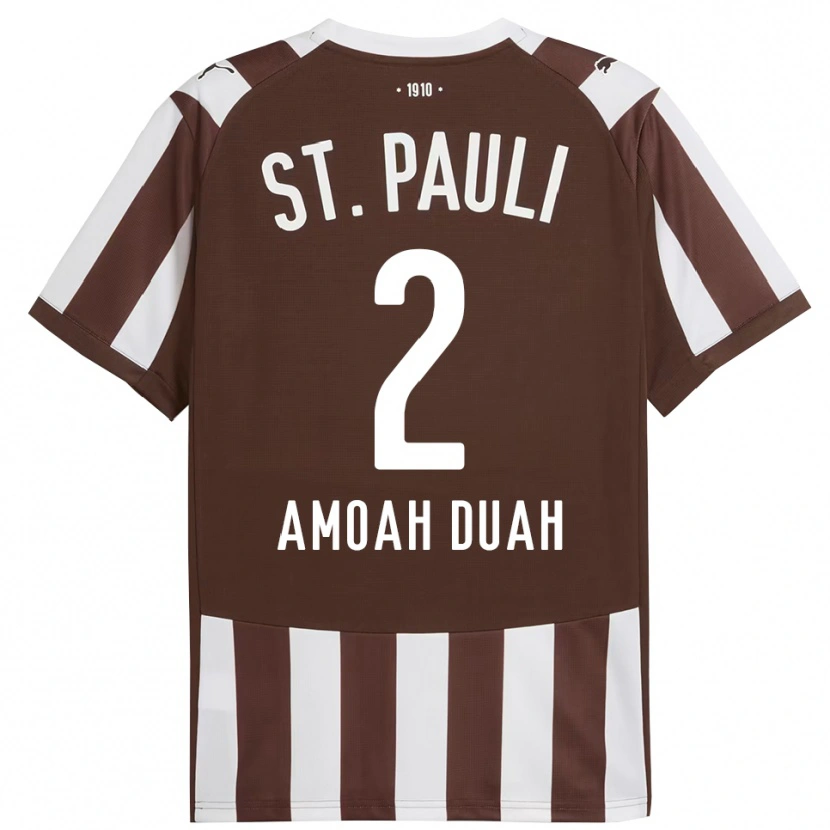 Danxen Niño Camiseta Reuel Amoah Duah #2 Café Blanco 1ª Equipación 2025/26 La Camisa