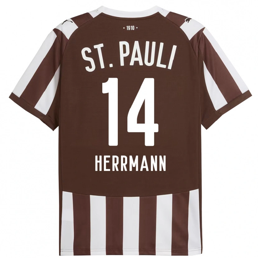 Danxen Niño Camiseta Mats Herrmann #14 Café Blanco 1ª Equipación 2025/26 La Camisa