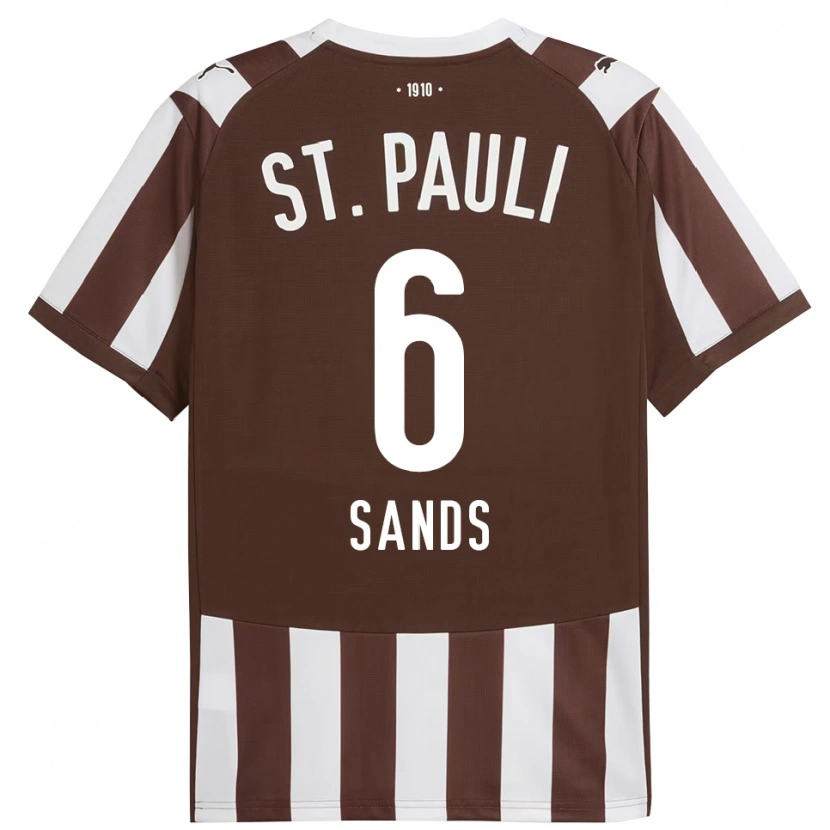 Danxen Niño Camiseta James Sands #6 Café Blanco 1ª Equipación 2025/26 La Camisa