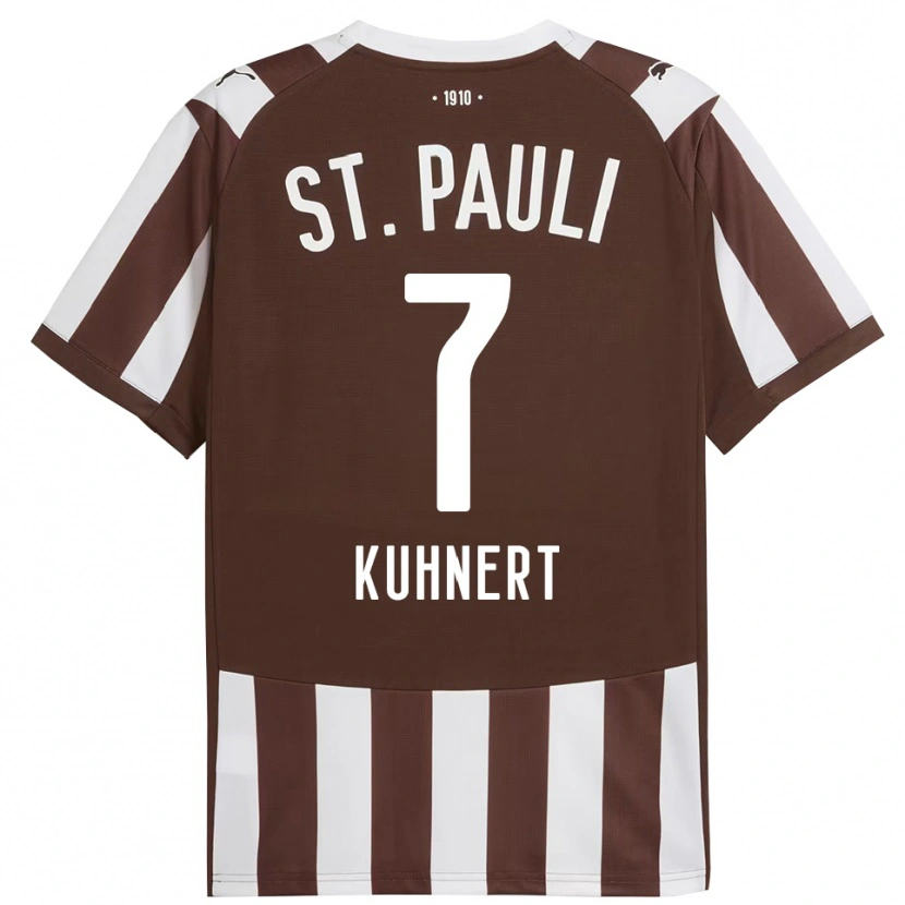 Danxen Niño Camiseta Carlotta Kuhnert #7 Café Blanco 1ª Equipación 2025/26 La Camisa