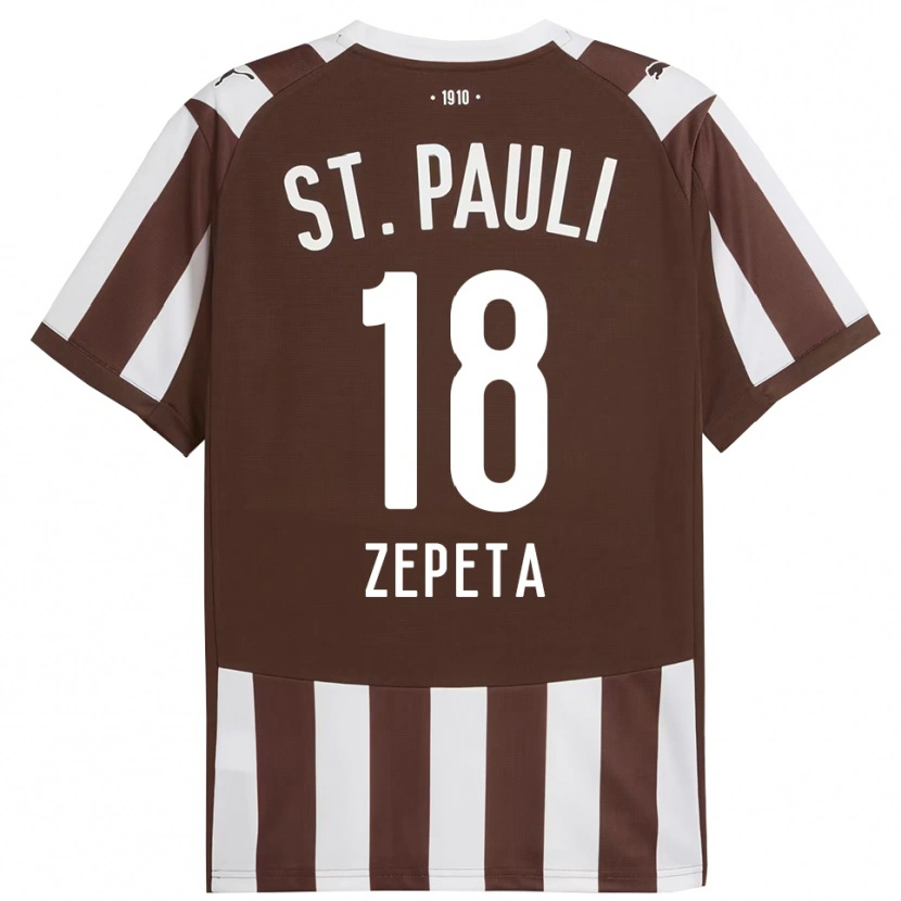 Danxen Niño Camiseta Atakan Zepeta #18 Café Blanco 1ª Equipación 2025/26 La Camisa