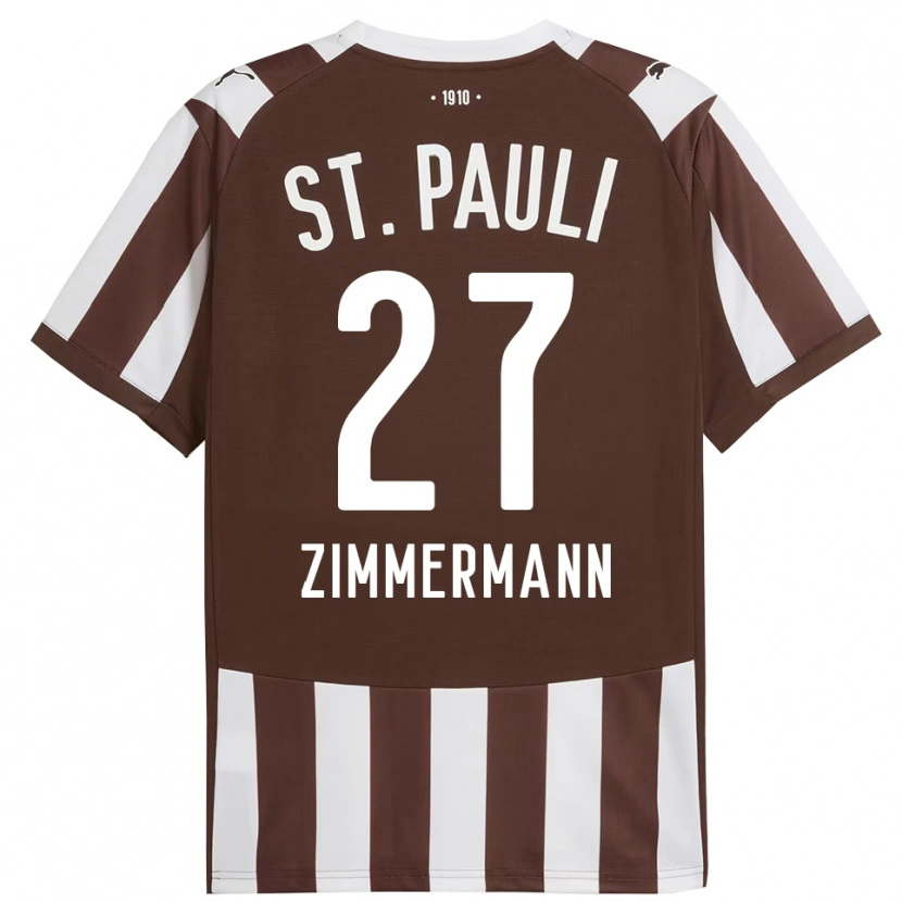 Danxen Niño Camiseta Tara Zimmermann #27 Café Blanco 1ª Equipación 2025/26 La Camisa