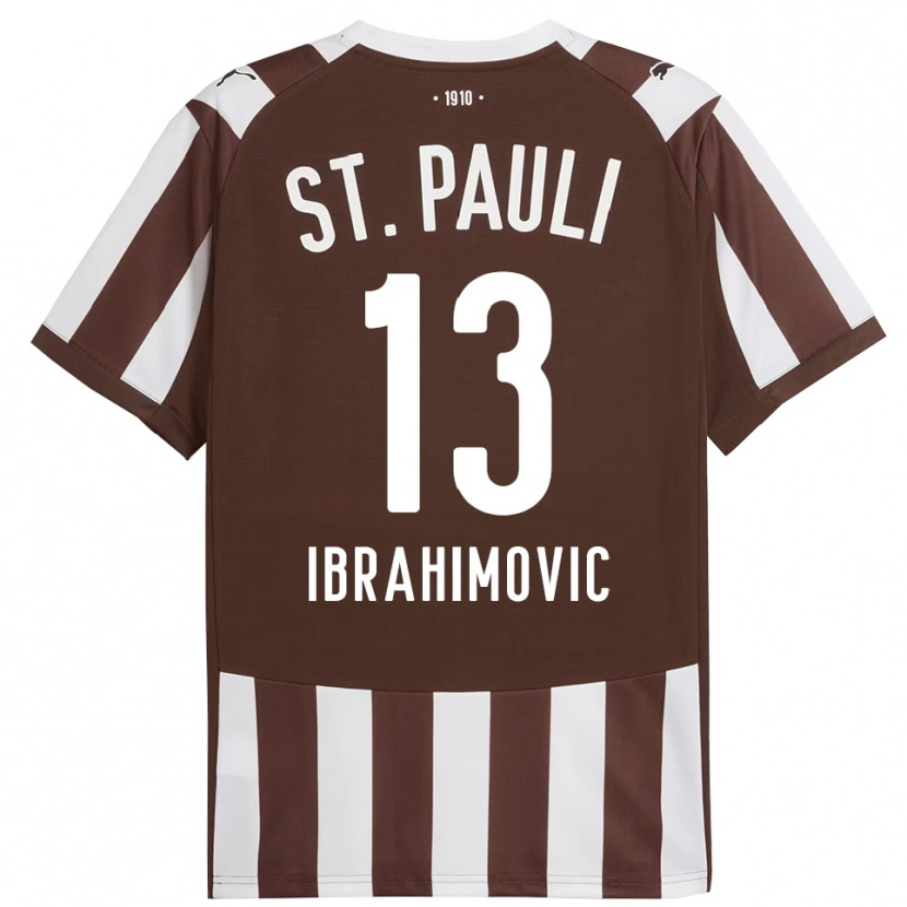 Danxen Niño Camiseta Ajdin Ibrahimovic #13 Café Blanco 1ª Equipación 2025/26 La Camisa