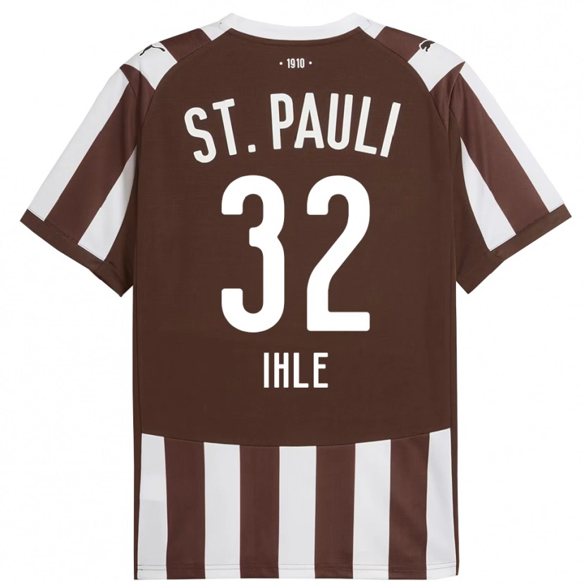 Danxen Niño Camiseta Friederike Ihle #32 Café Blanco 1ª Equipación 2025/26 La Camisa