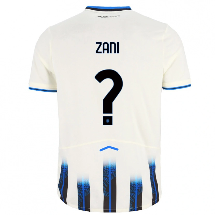 Danxen Niño Camiseta Filippo Zani #0 Blanco Azul 2ª Equipación 2025/26 La Camisa