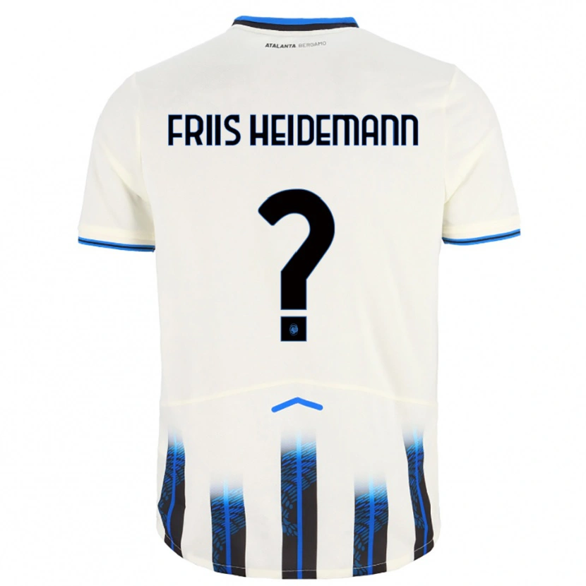 Danxen Niño Camiseta Lukas Friis Heidemann #0 Blanco Azul 2ª Equipación 2025/26 La Camisa