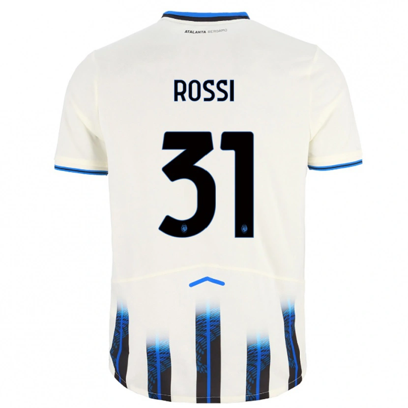 Danxen Niño Camiseta Francesco Rossi #31 Blanco Azul 2ª Equipación 2025/26 La Camisa