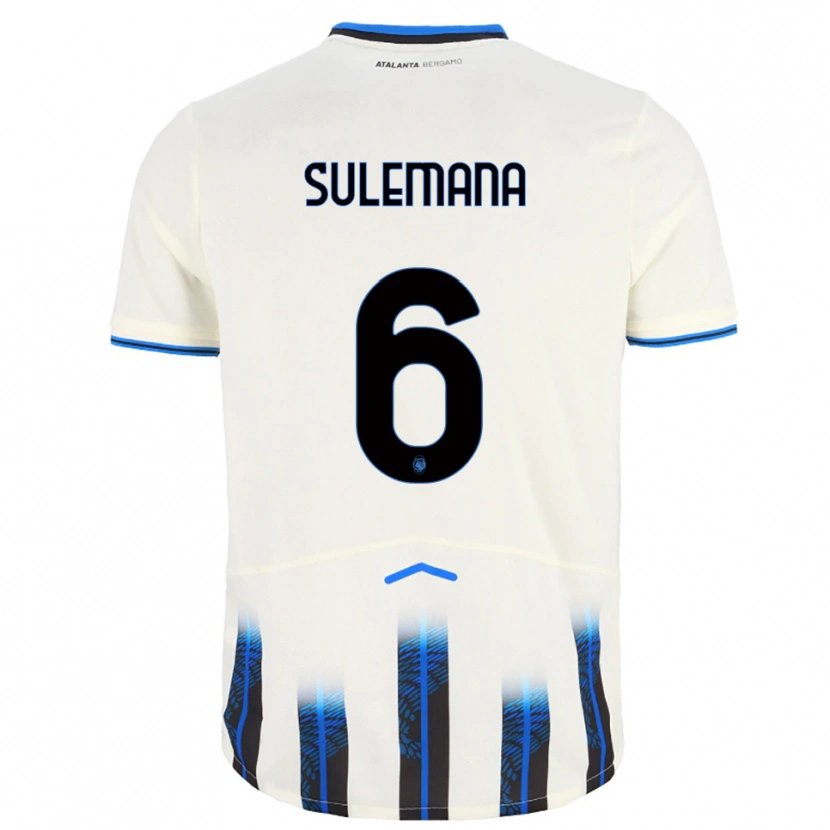 Danxen Niño Camiseta Ibrahim Sulemana #6 Blanco Azul 2ª Equipación 2025/26 La Camisa