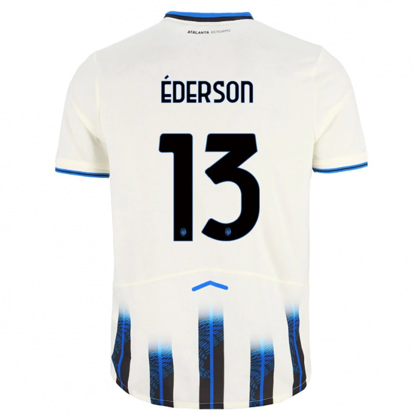 Danxen Niño Camiseta Éderson #13 Blanco Azul 2ª Equipación 2025/26 La Camisa