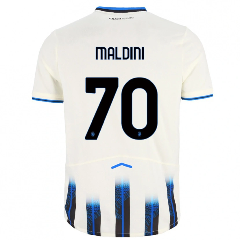 Danxen Niño Camiseta Daniel Maldini #70 Blanco Azul 2ª Equipación 2025/26 La Camisa